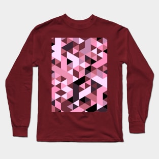 Deconstructed Geometric in Pinks and Browns Long Sleeve T-Shirt